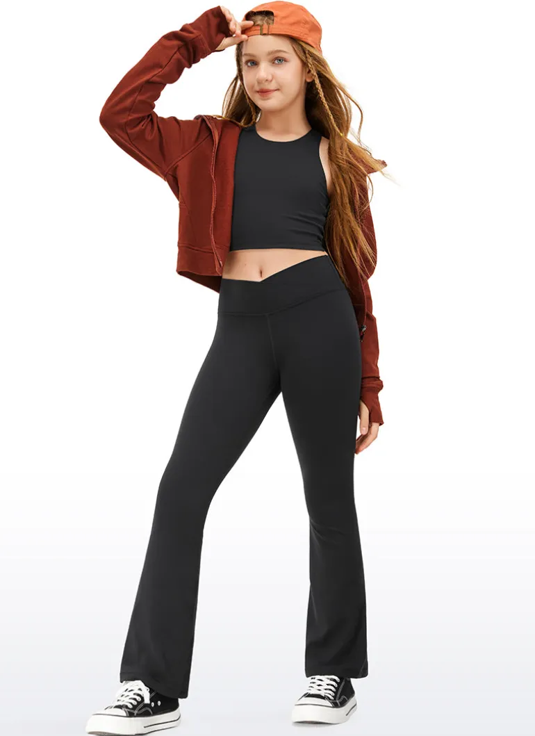 Butterluxe Girls Crossover Flare Leggings
