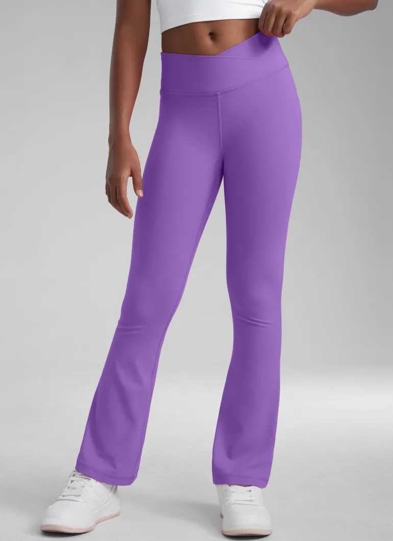 Butterluxe Girls Crossover Flare Leggings