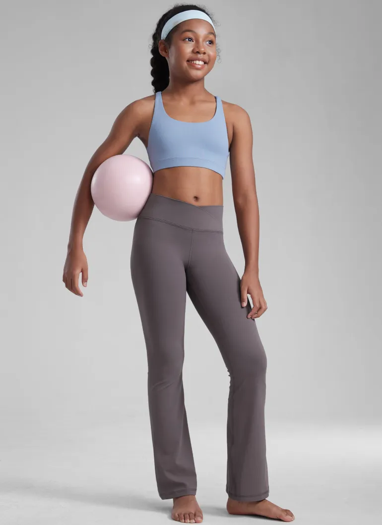 Butterluxe Girls Crossover Flare Leggings