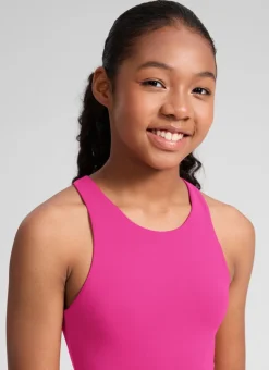 Butterluxe Girls Double Lined Racerback Tank Tops Waist Length