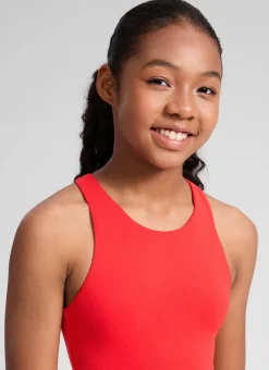 Butterluxe Girls Double Lined Racerback Tank Tops Waist Length