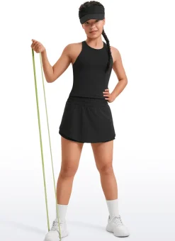 Butterluxe Girls Double Lined Racerback Tank Tops Waist Length