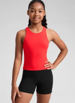 Butterluxe Girls Double Lined Racerback Tank Tops Waist Length