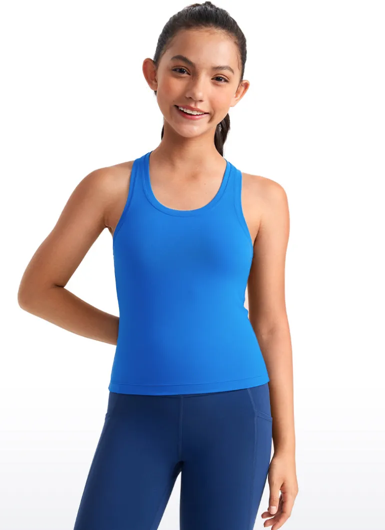 Butterluxe Girls Waist-Length Crewneck Tank Racerback