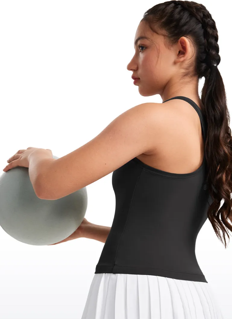 Butterluxe Girls Waist-Length Crewneck Tank Racerback