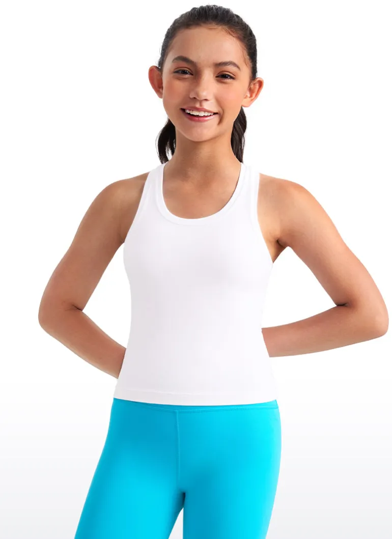 Butterluxe Girls Waist-Length Crewneck Tank Racerback