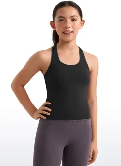 Butterluxe Girls Waist-Length Crewneck Tank Racerback