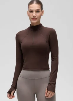 Butterluxe Half Zip Cropped Long Sleeve