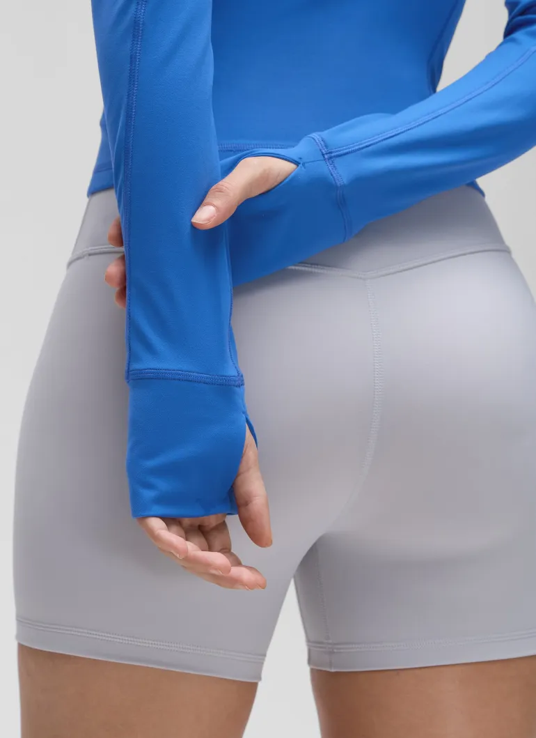 Butterluxe Half Zip Cropped Long Sleeve