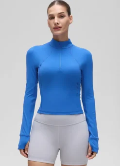 Butterluxe Half Zip Cropped Long Sleeve