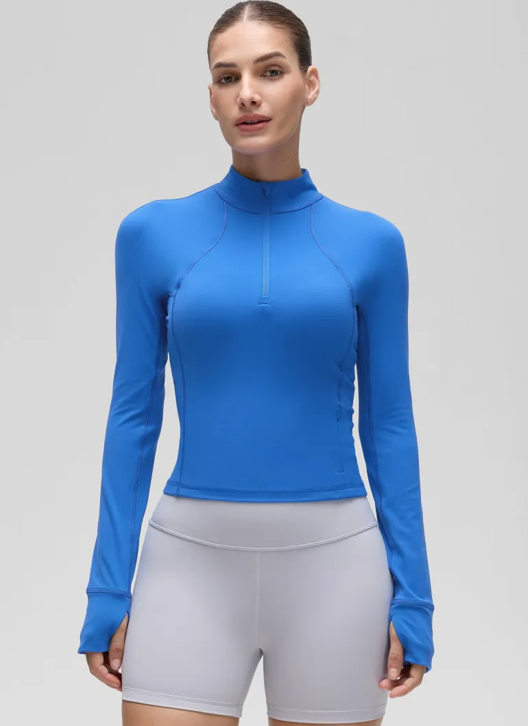 Butterluxe Half Zip Cropped Long Sleeve