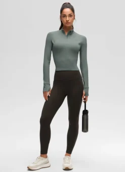 Butterluxe Half Zip Cropped Long Sleeve
