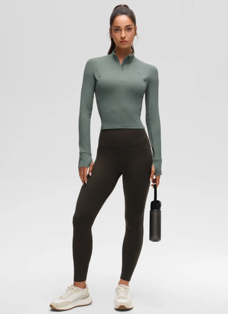 Butterluxe Half Zip Cropped Long Sleeve