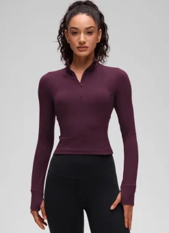 Butterluxe Half Zip Cropped Long Sleeve