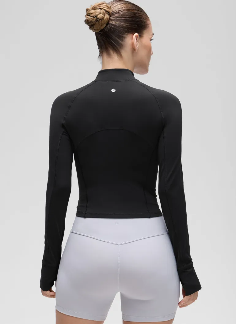 Butterluxe Half Zip Cropped Long Sleeve