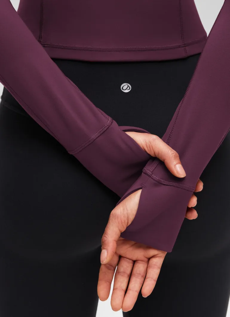 Butterluxe Half Zip Cropped Long Sleeve