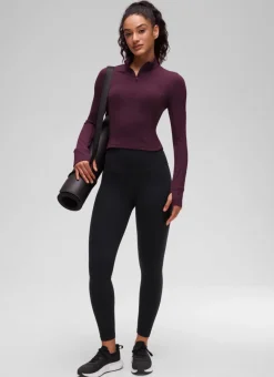 Butterluxe Half Zip Cropped Long Sleeve