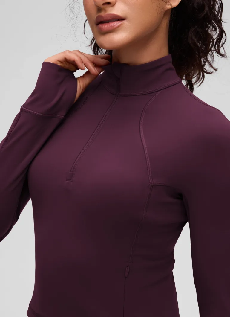 Butterluxe Half Zip Cropped Long Sleeve