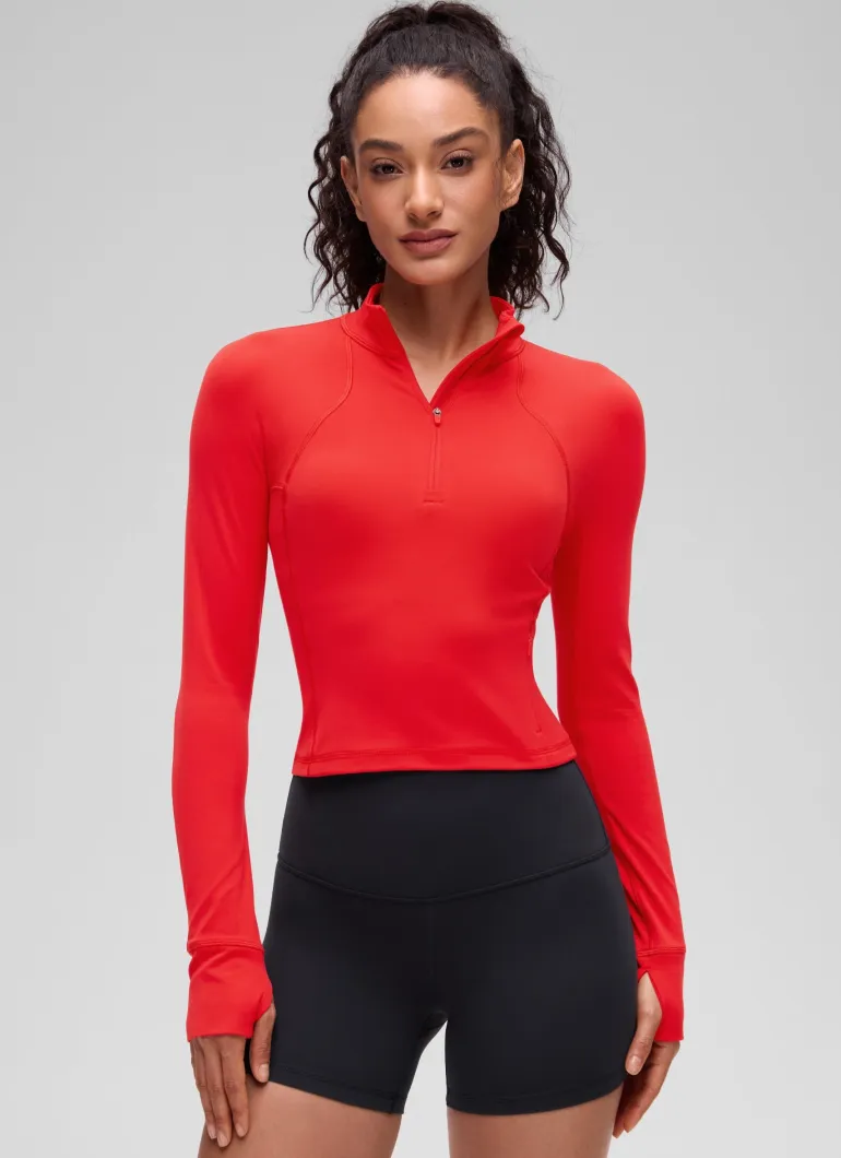 Butterluxe Half Zip Cropped Long Sleeve