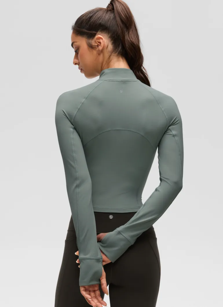 Butterluxe Half Zip Cropped Long Sleeve