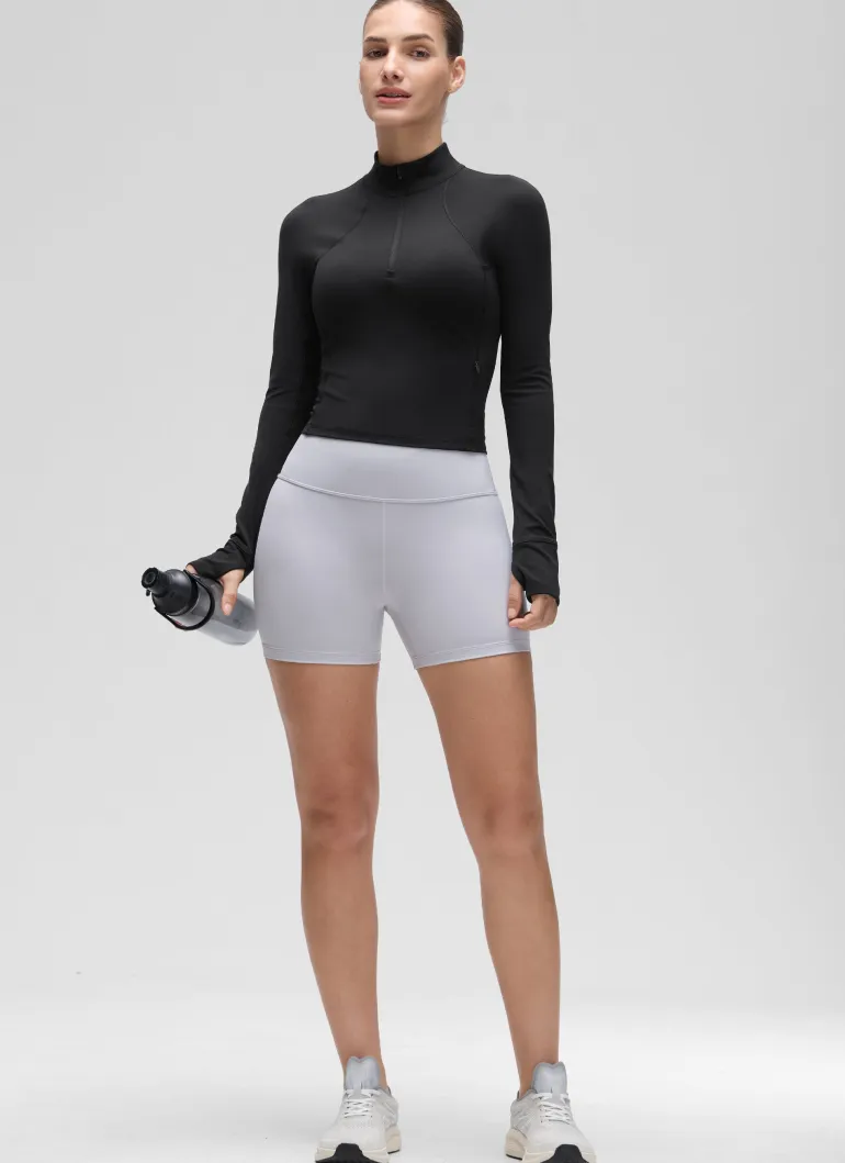 Butterluxe Half Zip Cropped Long Sleeve