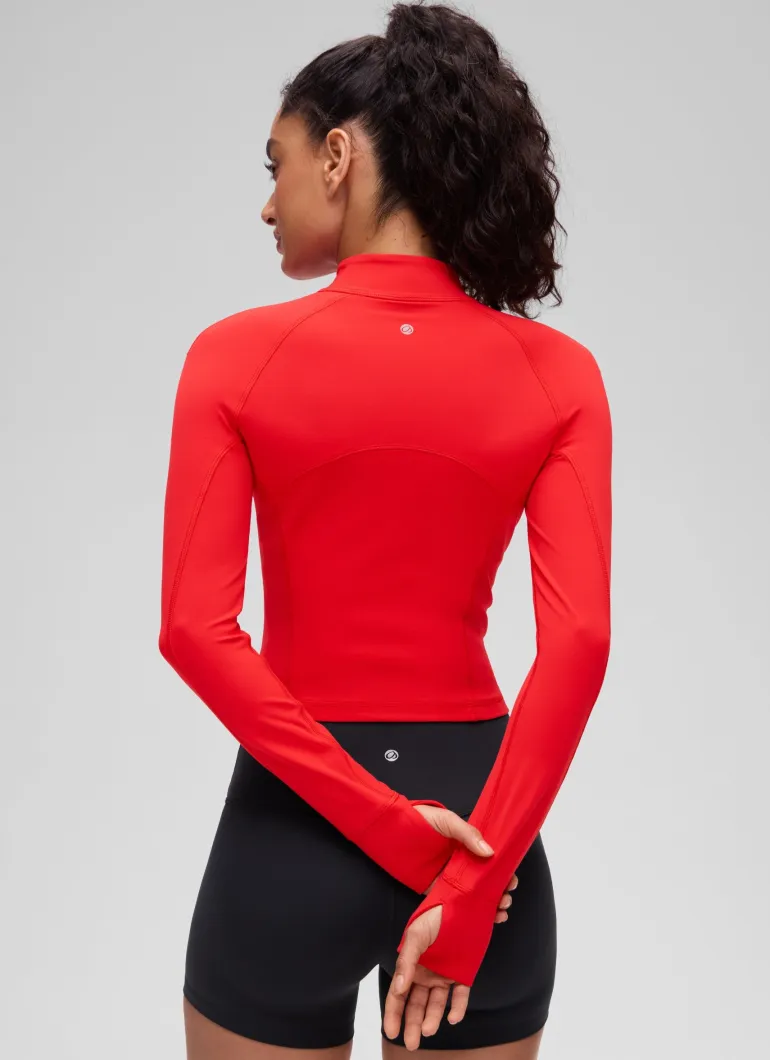 Butterluxe Half Zip Cropped Long Sleeve
