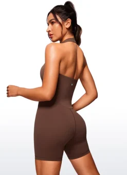 Butterluxe Halter Backless Athletic Rompers 6''