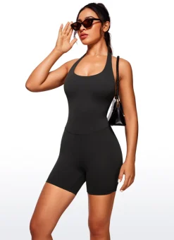 Butterluxe Halter Backless Athletic Rompers 6''