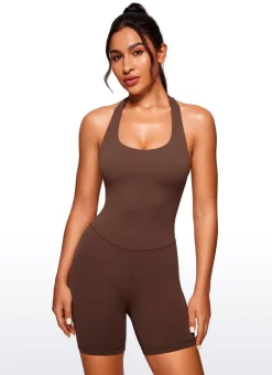 Butterluxe Halter Backless Athletic Rompers 6''
