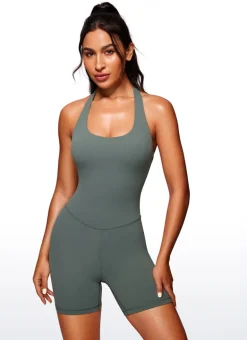Butterluxe Halter Backless Athletic Rompers 6''