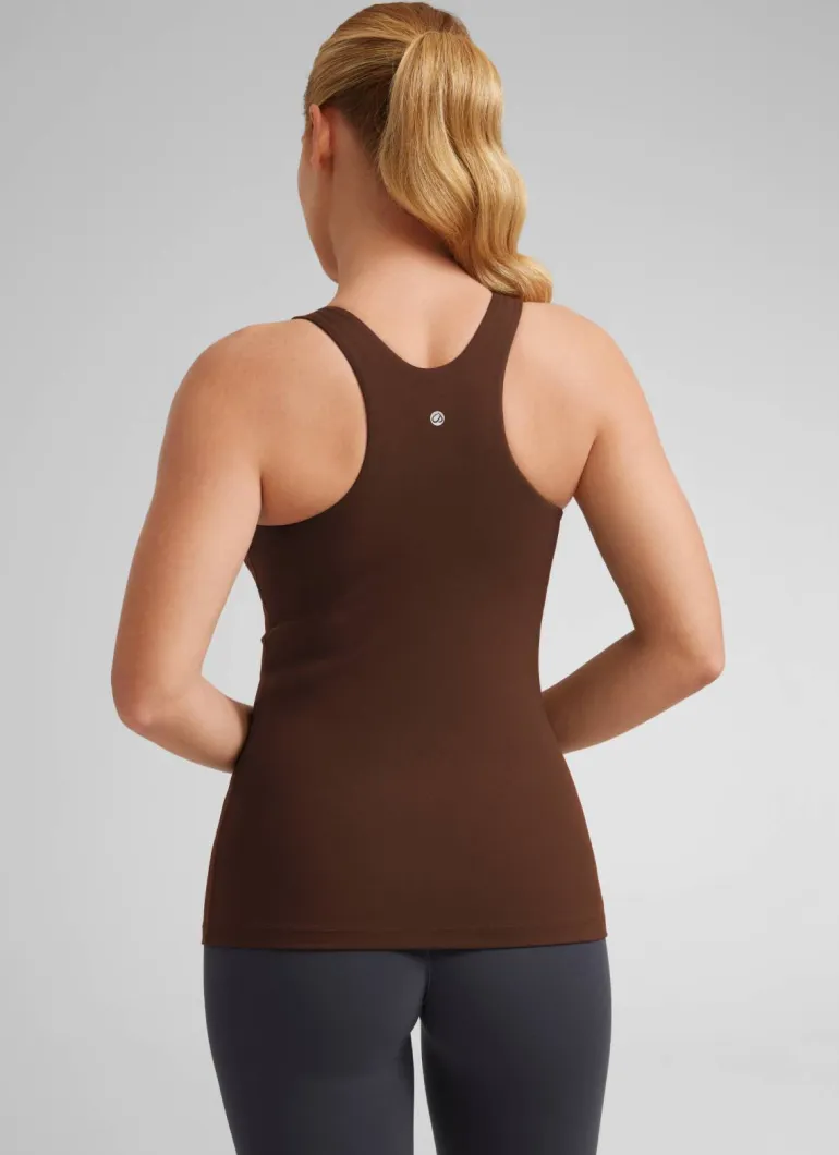 Butterluxe Hip Length Built-in Bra Tanks High Neck