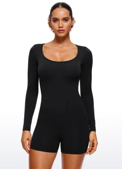 Butterluxe Long Sleeve Athletic Romper 4''