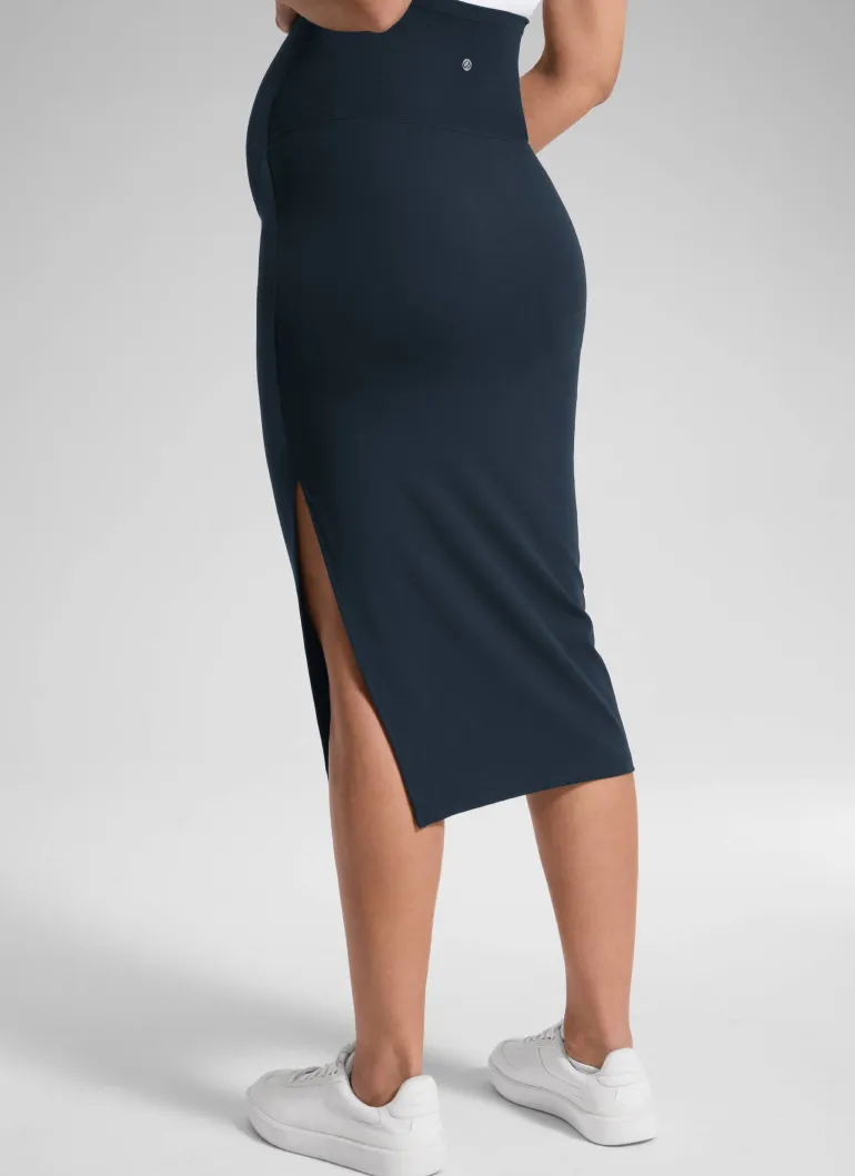 Butterluxe Maternity Midi Slit Skirt