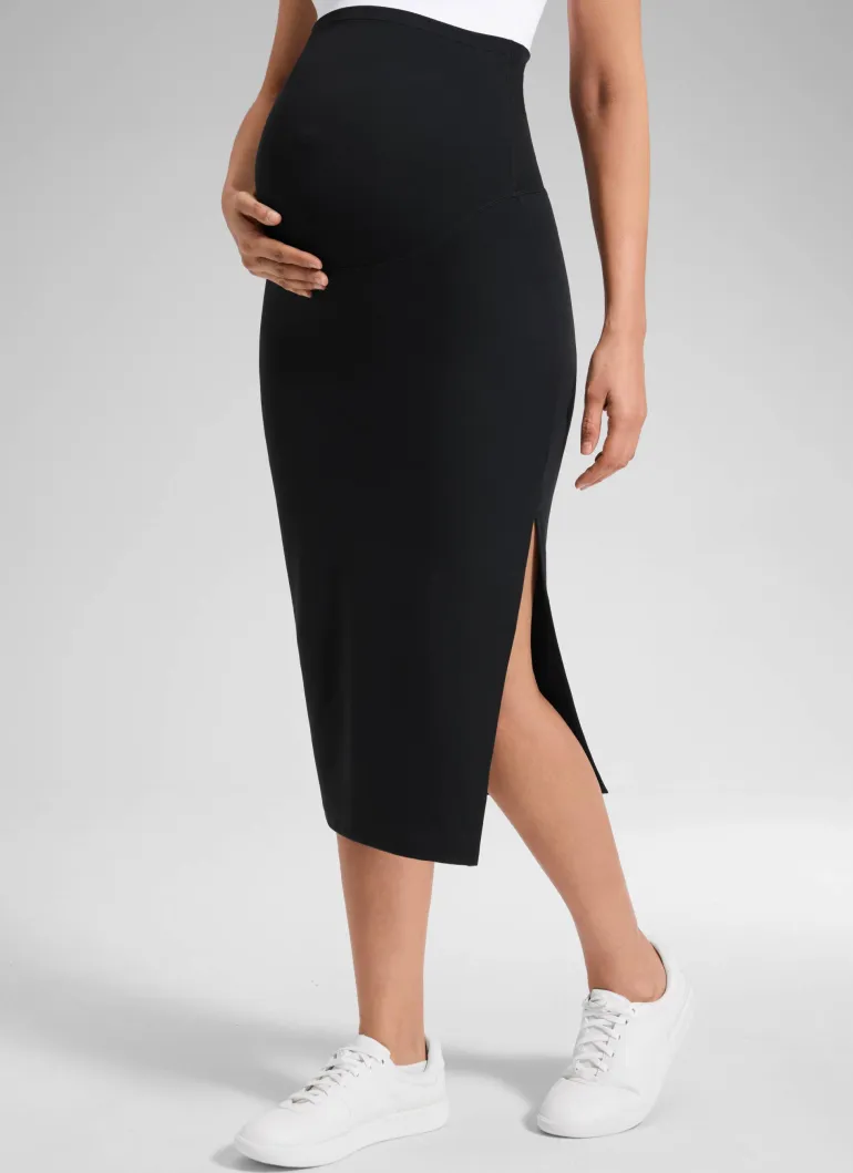 Butterluxe Maternity Midi Slit Skirt