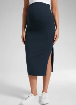 Butterluxe Maternity Midi Slit Skirt