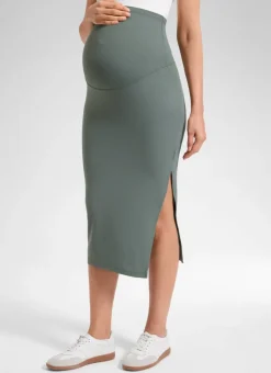 Butterluxe Maternity Midi Slit Skirt