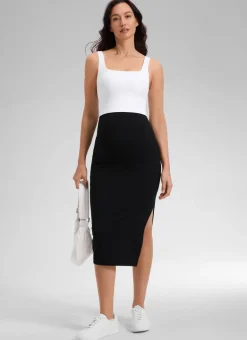 Butterluxe Maternity Midi Slit Skirt