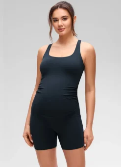 Butterluxe Maternity U Neck Pocket Romper 5''
