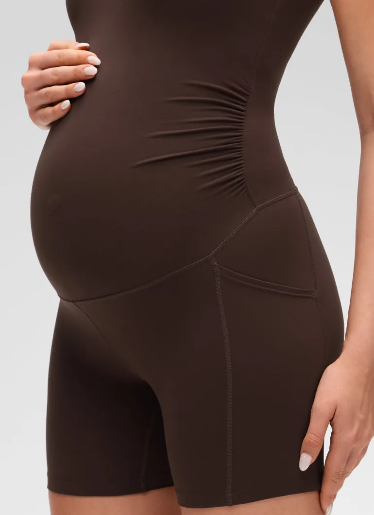 Butterluxe Maternity U Neck Pocket Romper 5''