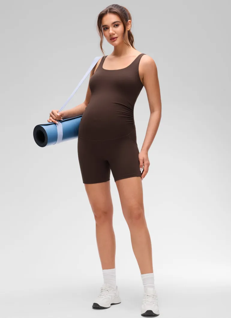 Butterluxe Maternity U Neck Pocket Romper 5''