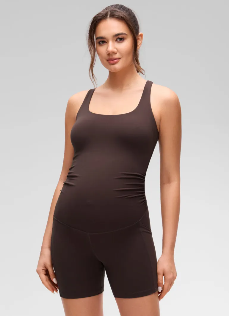Butterluxe Maternity U Neck Pocket Romper 5''
