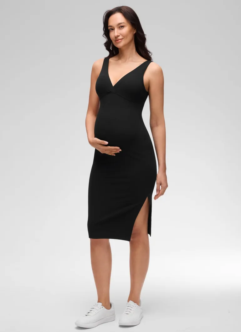 Butterluxe Maternity V Neck Nursing Dress