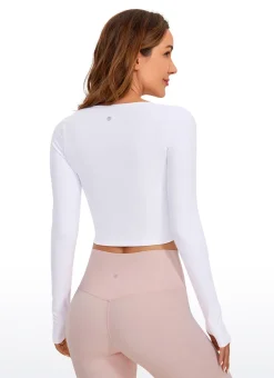 Butterluxe Scoop Neck Cropped Long Sleeve