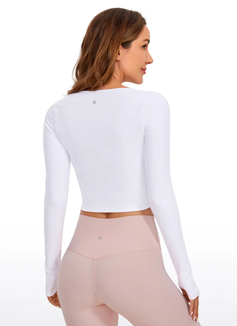 Butterluxe Scoop Neck Cropped Long Sleeve