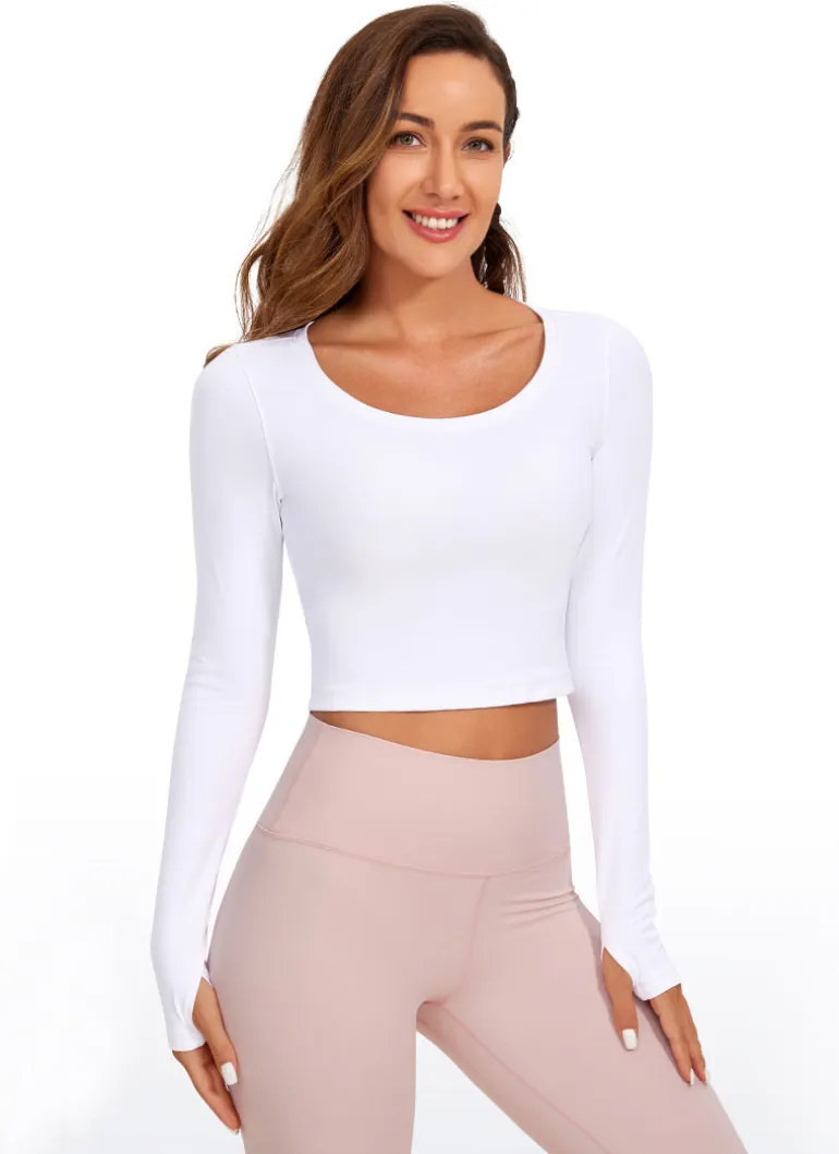 Butterluxe Scoop Neck Cropped Long Sleeve
