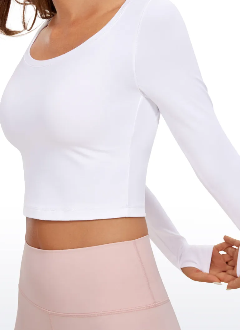 Butterluxe Scoop Neck Cropped Long Sleeve