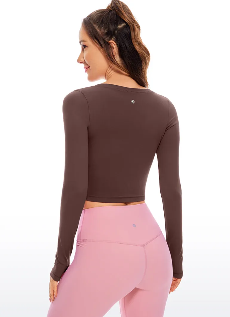 Butterluxe Scoop Neck Cropped Long Sleeve
