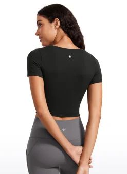 Butterluxe Scoop Neck Cropped Short Sleeves
