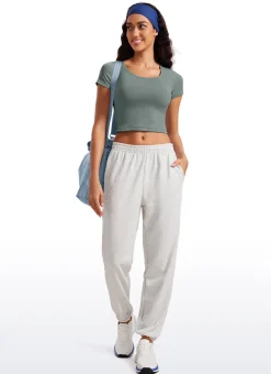 Butterluxe Scoop Neck Cropped Short Sleeves