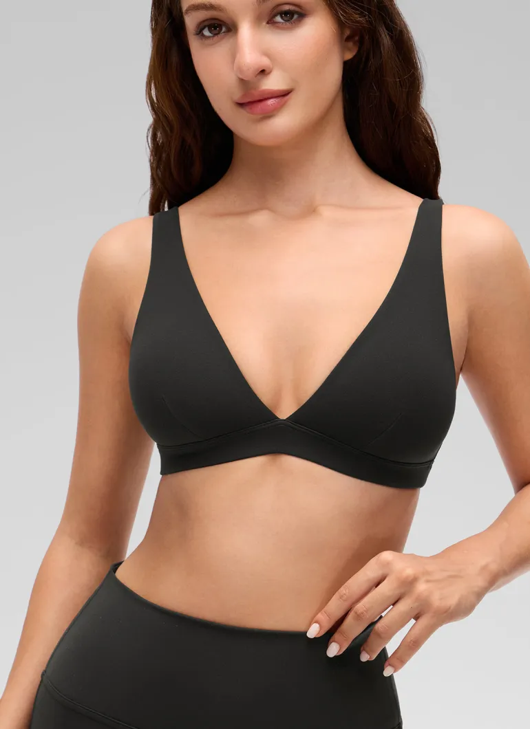Butterluxe Soft Double Lined V Neck Sports Bra